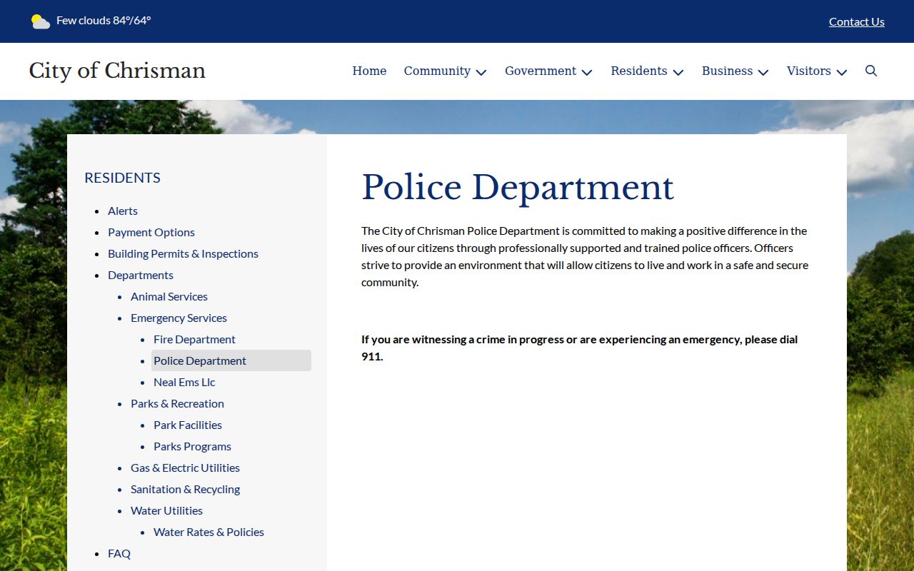 Chrisman criminal records and official police page
