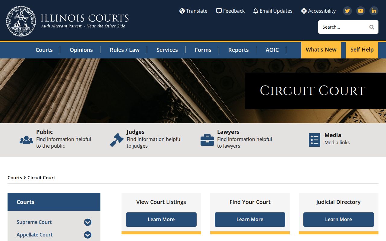 Illinois circuit court jurisdiction overview applicable to Edgar County