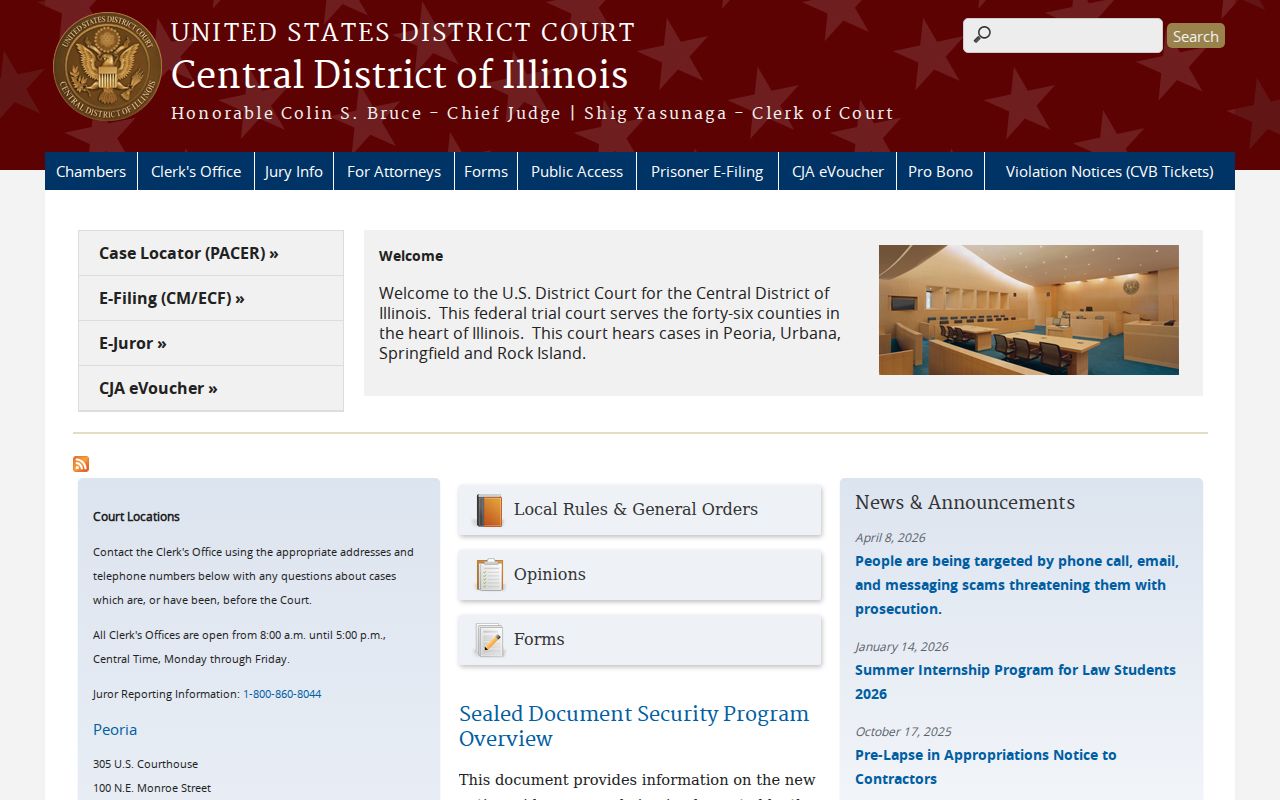Federal criminal court source for Kansas Illinois records