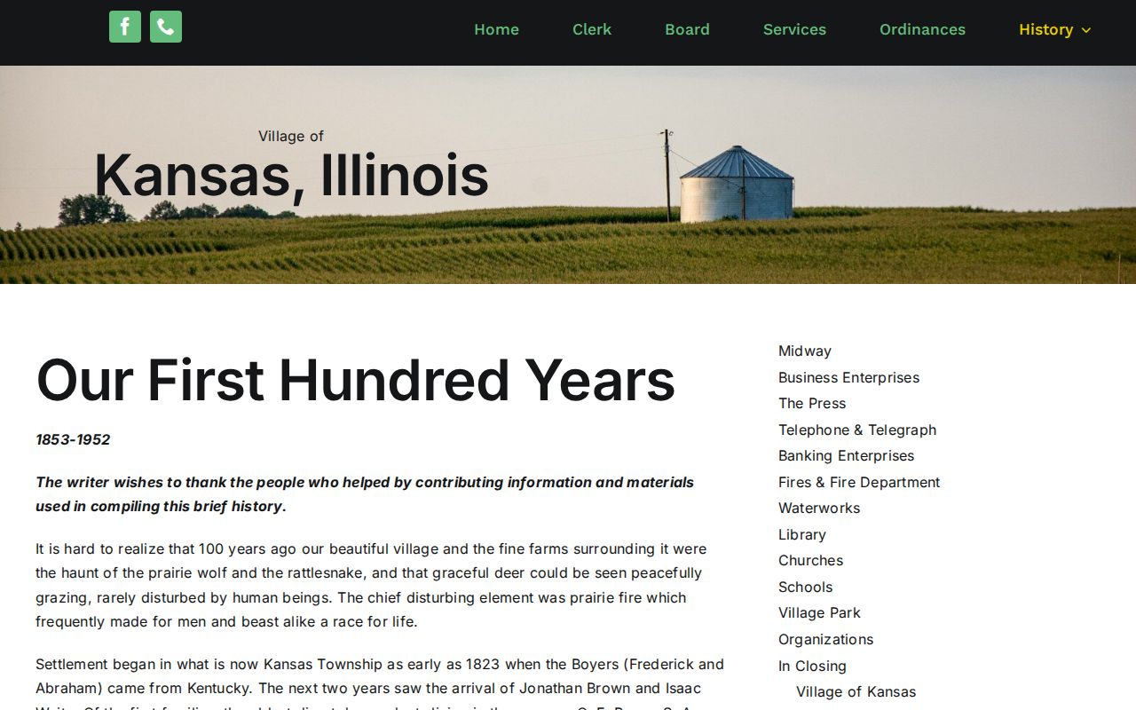 Kansas village history and criminal record context