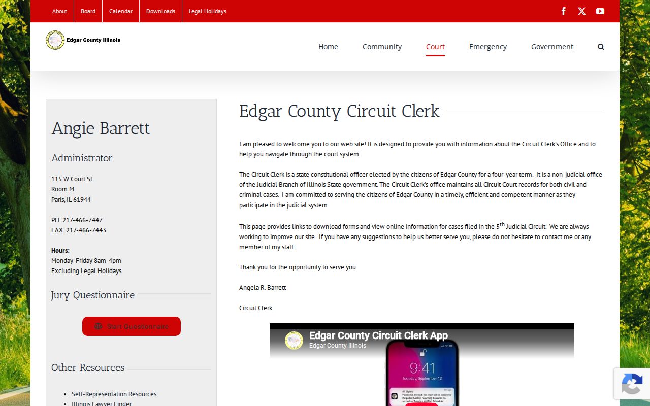 Edgar County Circuit Clerk records information